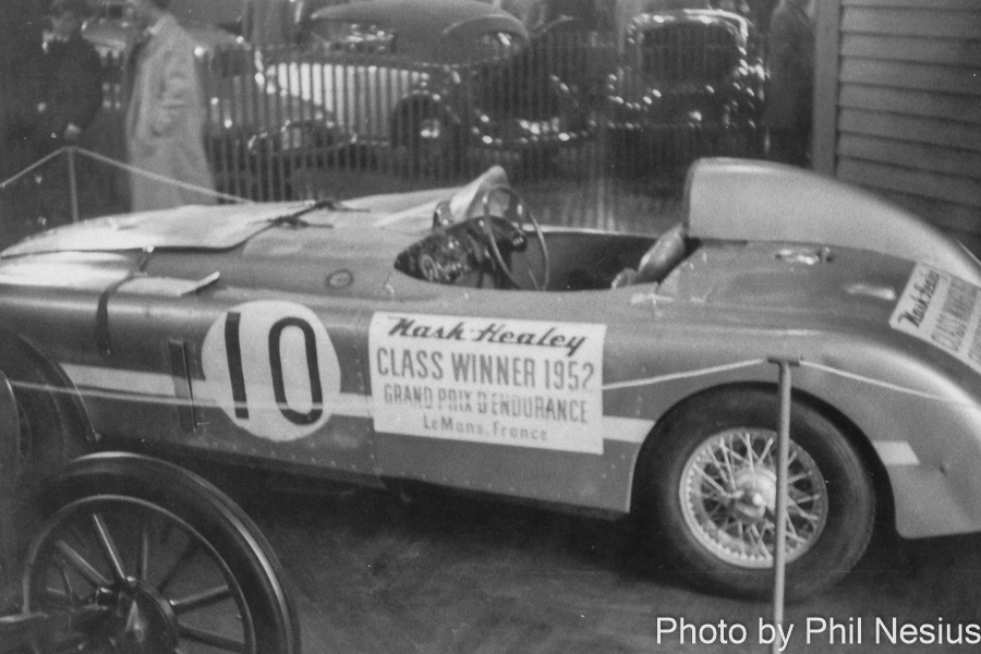 Nash-Healey Number 10 Lemans 1952 class winner Possibly at 1953 New York Autoshow or at Henry Ford Museum “Evolution of the Sports Car” exhibit - February 1953 / 274K_0002 / 