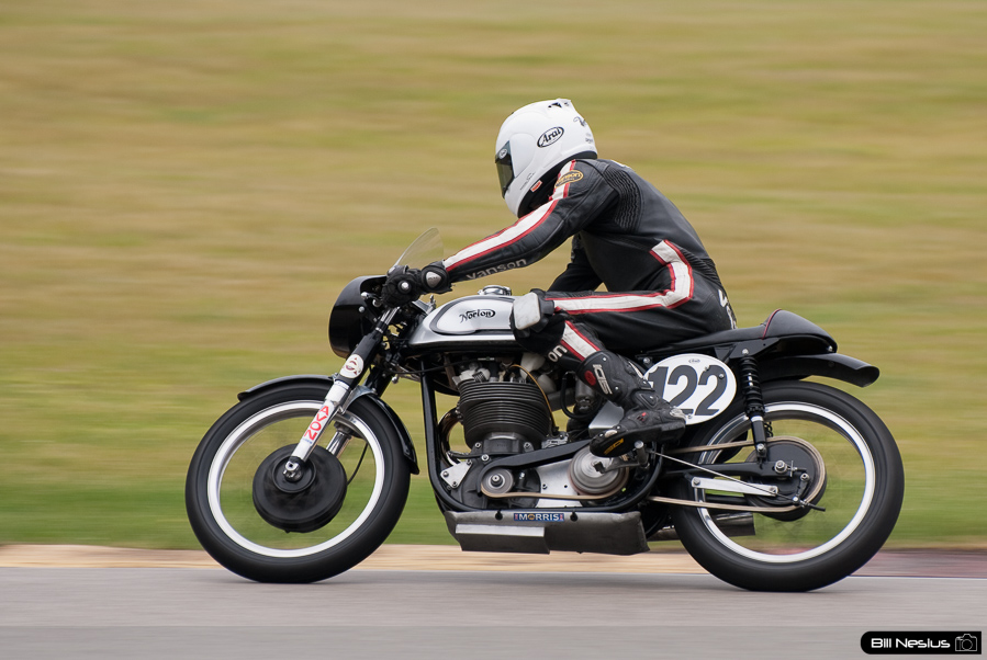 Alex Mclean riding a 1961 Norton, No 122 in the bend, Road America, Elkhart Lake, WI  / DSC_8653 / 4