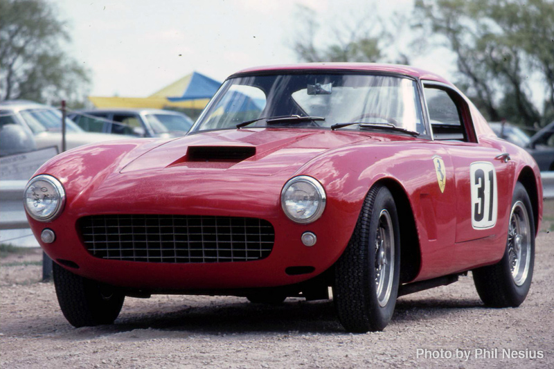 Leo Keating's Ferrari 250swb at Blackhawk farms, 1978 or 1979. That's me in the passenger seat.  / _scan0263 / 