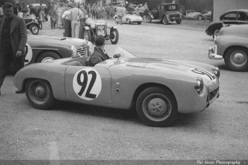 Deutsch-Bonnet (DB) Antem Number 92 driven by Bill Cook at Elkhart Lake, WI July 1952 ~ 137E_0011 ~ 
