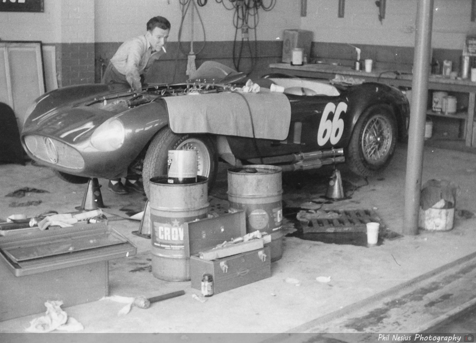 Art Bly working on Maserati 300S Number 66 at Walterboro National Championship Sports Car Race March 10th 1956 ~ 952_0015 ~ 