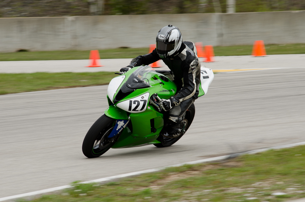 DSC_2069 / Josh Rom on the No 127 Kawasaki in the bend at Road America, Elkhart Lake, WI