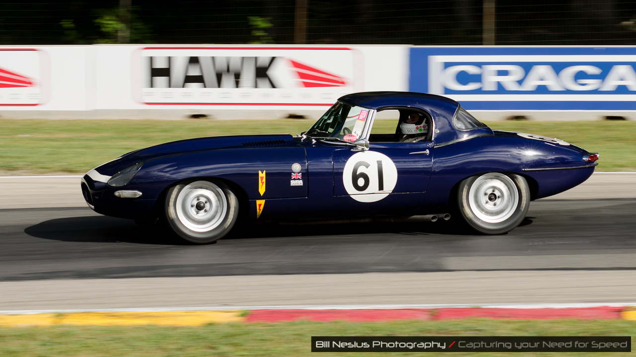 1966 Jaguar XKE in turn 6 at Road America, Elkhart Lake, WI.  / DSC_2848