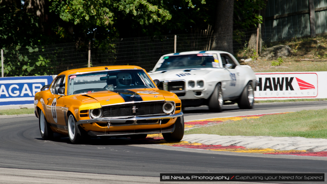 1970 Ford Boss 302 in turn 6 at Road America, Elkhart Lake, WI.  / DSC_3681