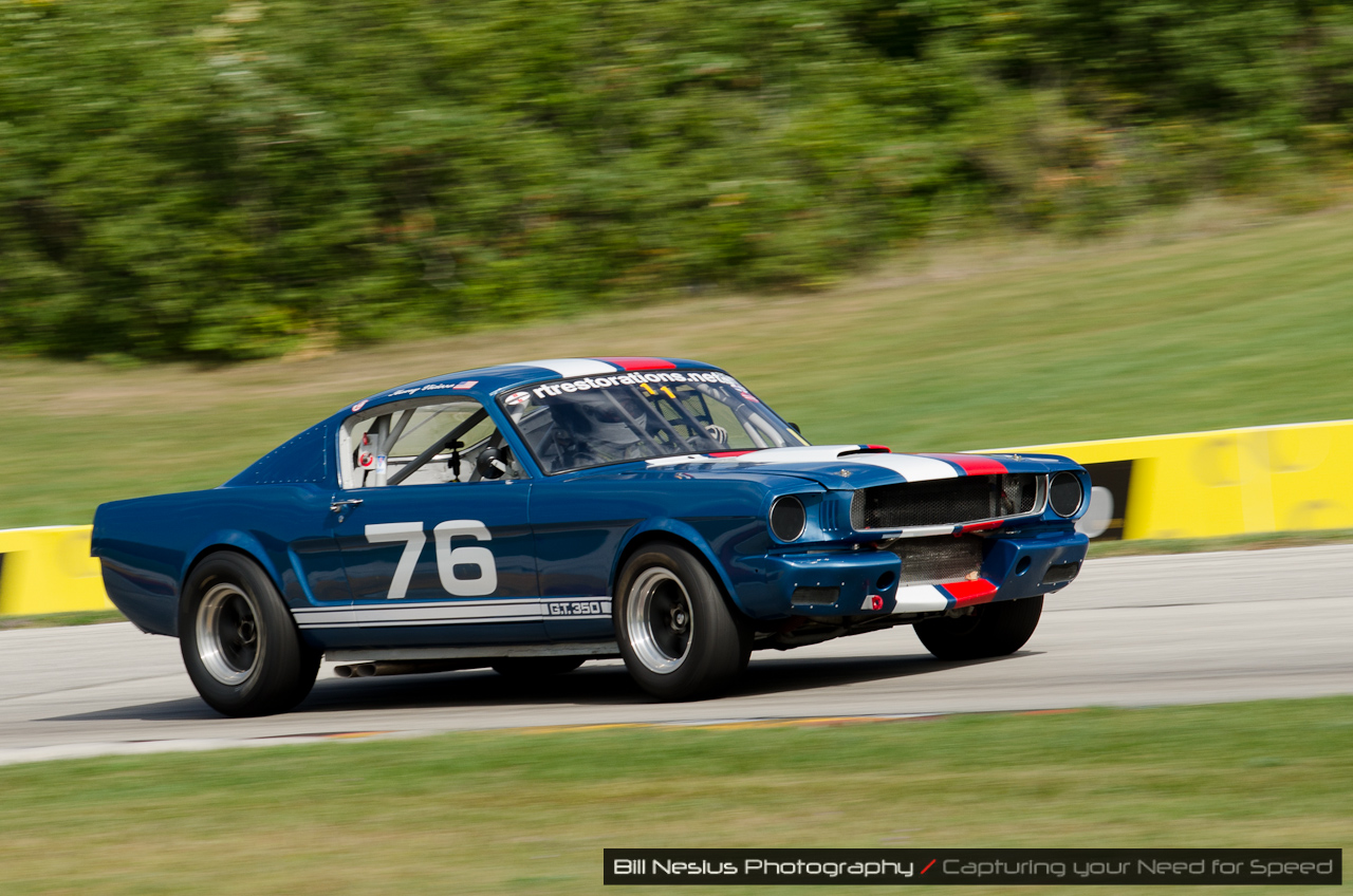 1965 Ford Mustang GT in turn 7 at Road America, Elkhart Lake, WI. / DSC_3857