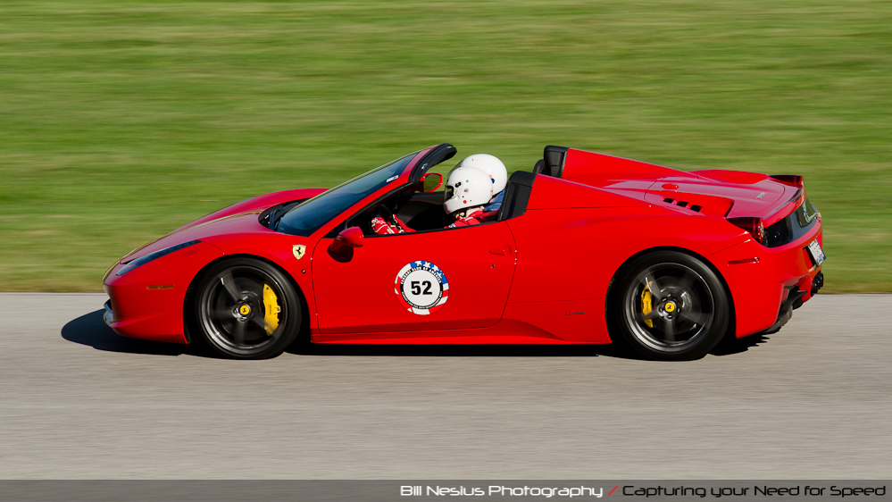Ferrari 458 Italia at Road America, Elkhart Lake, WI, turn 9 / DSC_0800