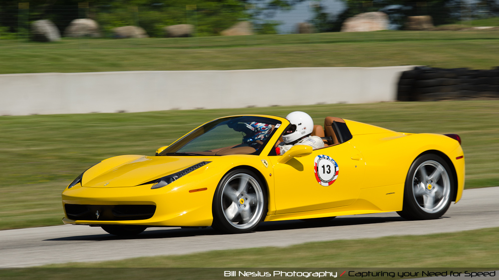 Ferrari 458 Italia at Road America, Elkhart Lake, WI, turn 7 / DSC_1557