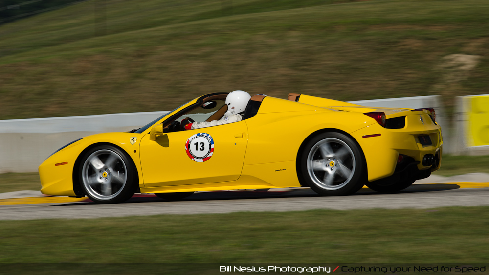Ferrari 458 Italia at Road America, Elkhart Lake, WI, turn 7 / DSC_1559