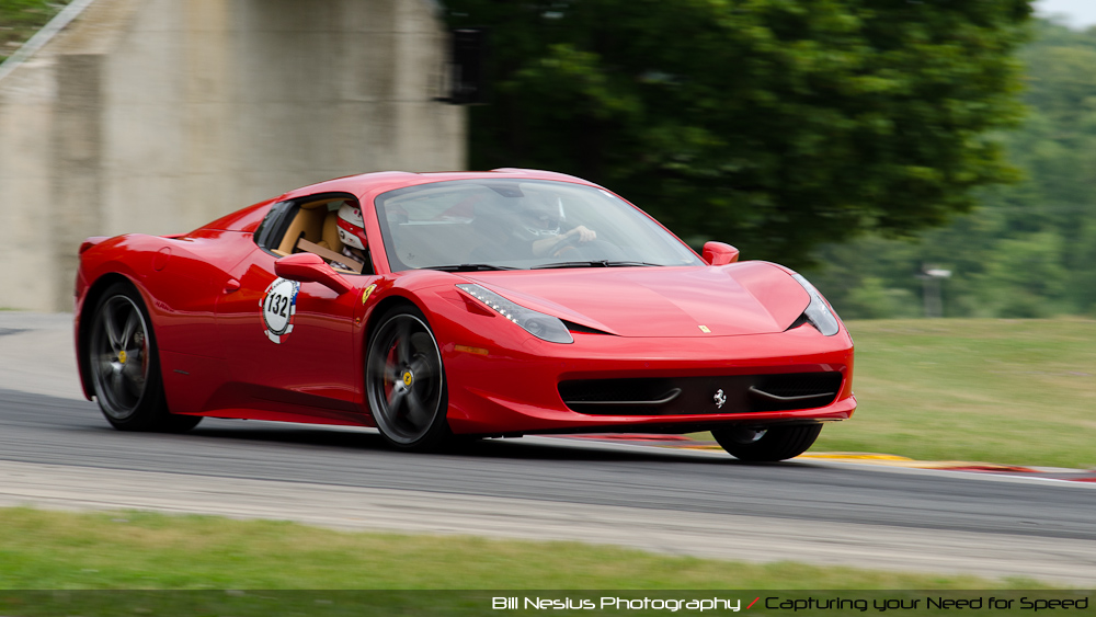 Ferrari 458 Italia at Road America, Elkhart Lake, WI, turn 6 / DSC_2248