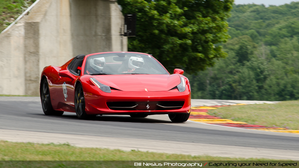 Ferrari 458 Italia at Road America, Elkhart Lake, WI, turn 6 / DSC_2263