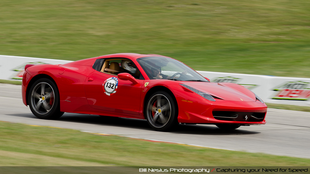 Ferrari 458 Italia at Road America, Elkhart Lake, WI, turn 7 / DSC_2570