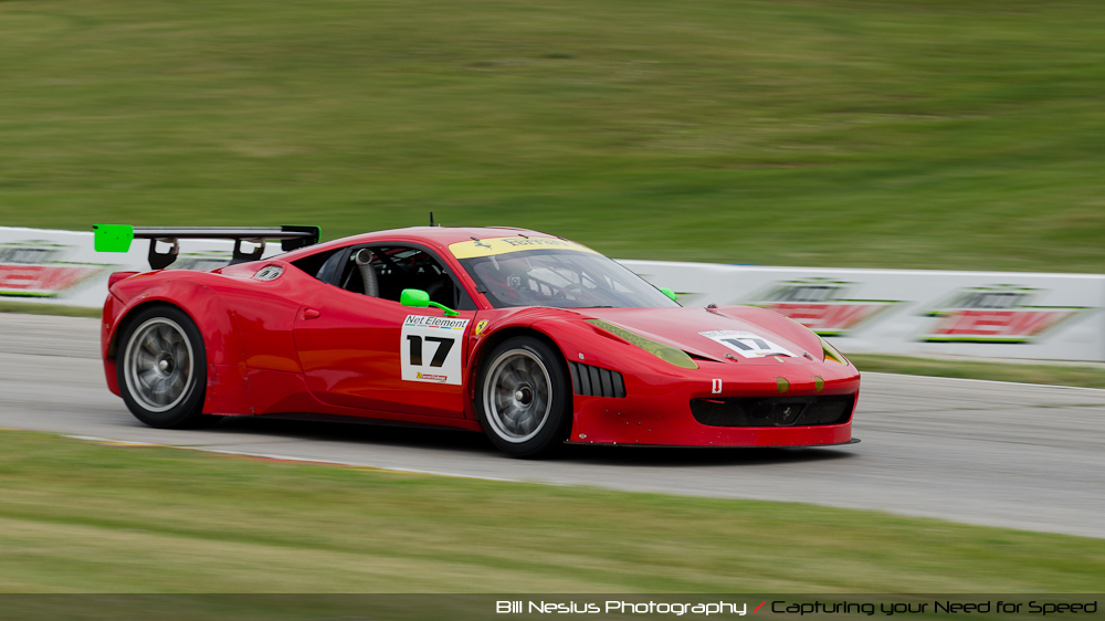 Ferrari 458 Italia at Road America, Elkhart Lake, WI, turn 7 / DSC_2608