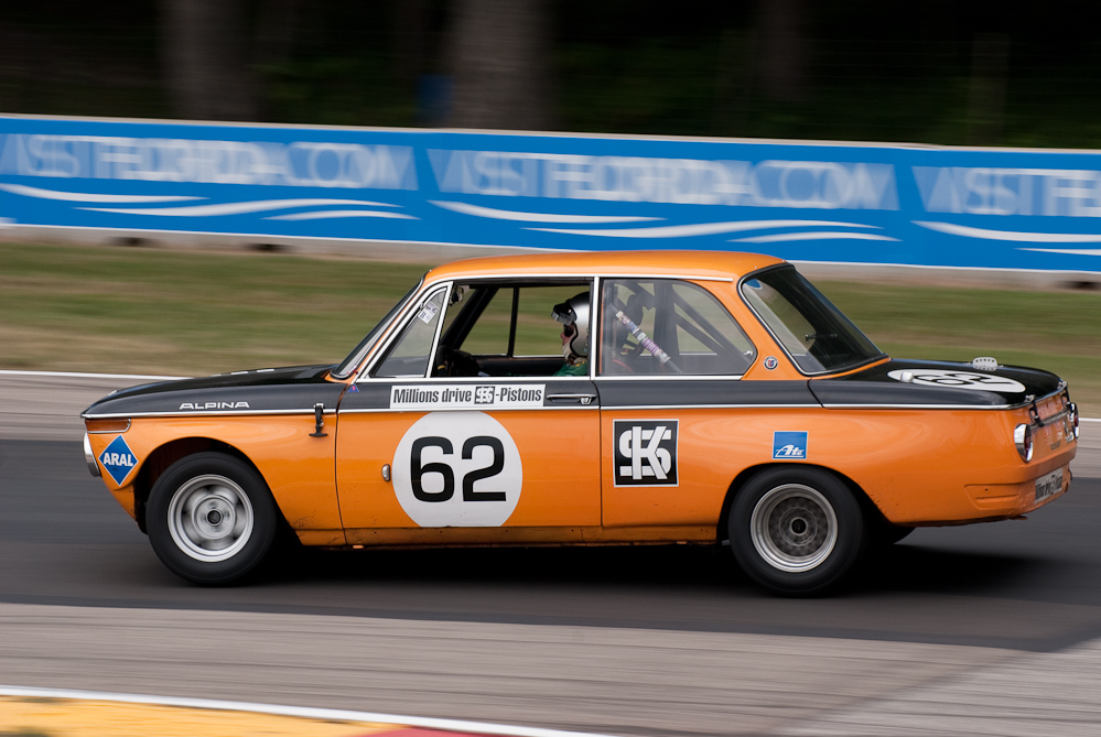 Terry Forland driving a 1968 BMW 2002 in turn 6 Road America, Elkhart Lake, WI  ~  DSC_0292