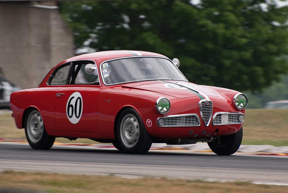 Jimmy Dobbs driving a 1960 Alfa Romeo Sprint in turn 6 Road America, Elkhart Lake, WI  ~  DSC_0786