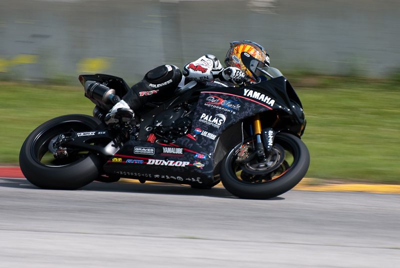 Ben Bostrom, No. 155 on a Yamaha YZF-R1 in turn 13, Road America, Elkhart Lake, WI