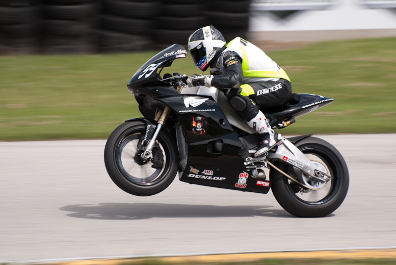 Geoff May, No. 99 on the Erik Buell Racing Buell 1125RR exiting turn 7, Road America, Elkhart Lake, WI