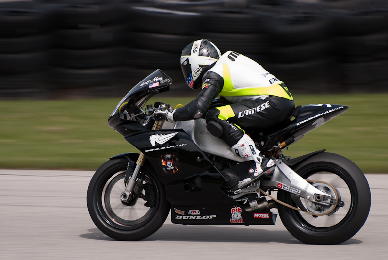 Geoff May, No. 99 on the Erik Buell Racing Buell 1125RR exiting turn 7, Road America, Elkhart Lake, WI