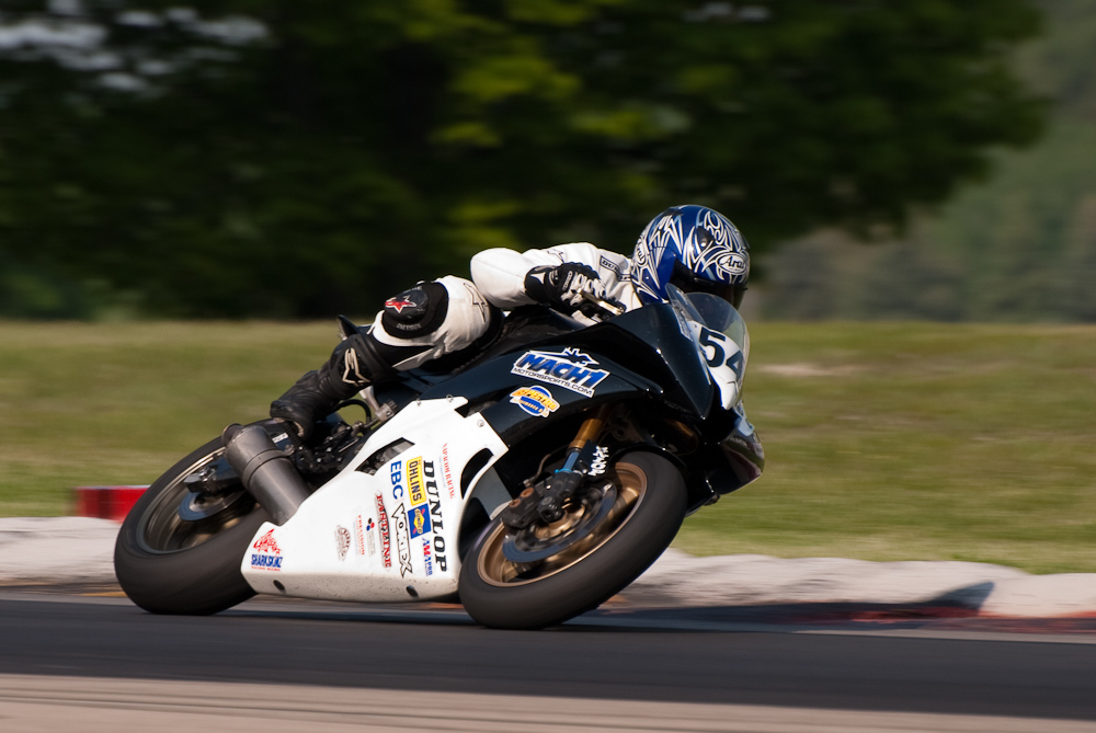 Roi Holster on the No 546 Yamaha YZF-R6 in turn 6, Road America, Elkhart Lake, WI
