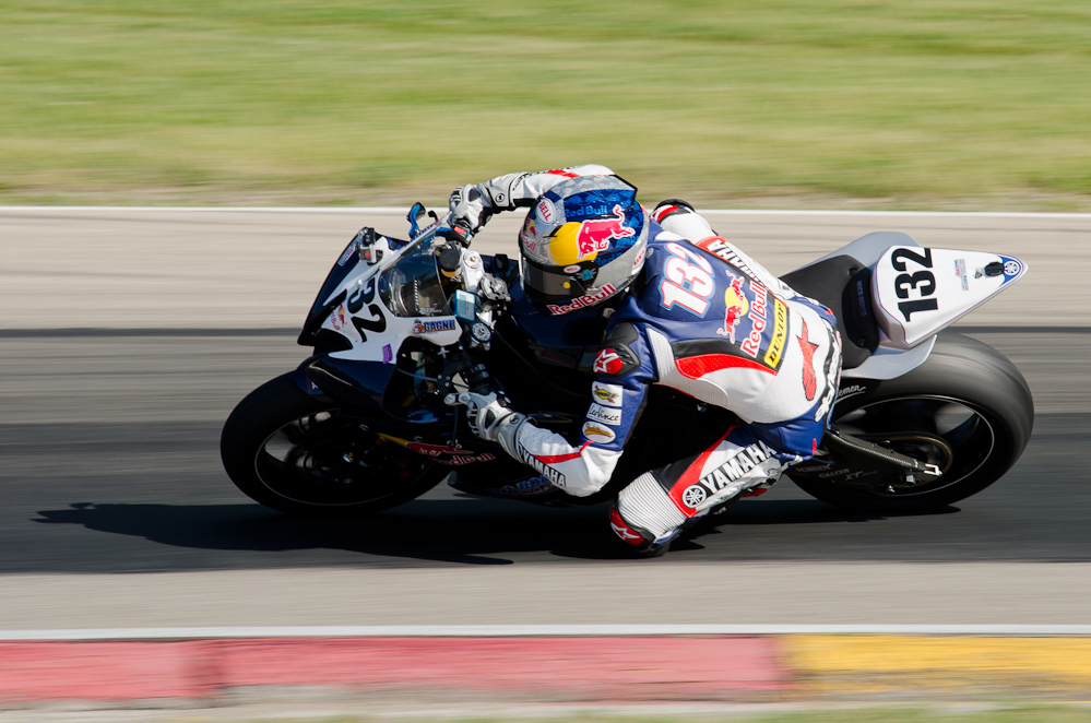 Jake Gagne on the No. 132 Road Race Factory/Red Bull Yamaha YZF-R6 in turn 6, Road America, Elkhart Lake, WI  ~  DSC_3478