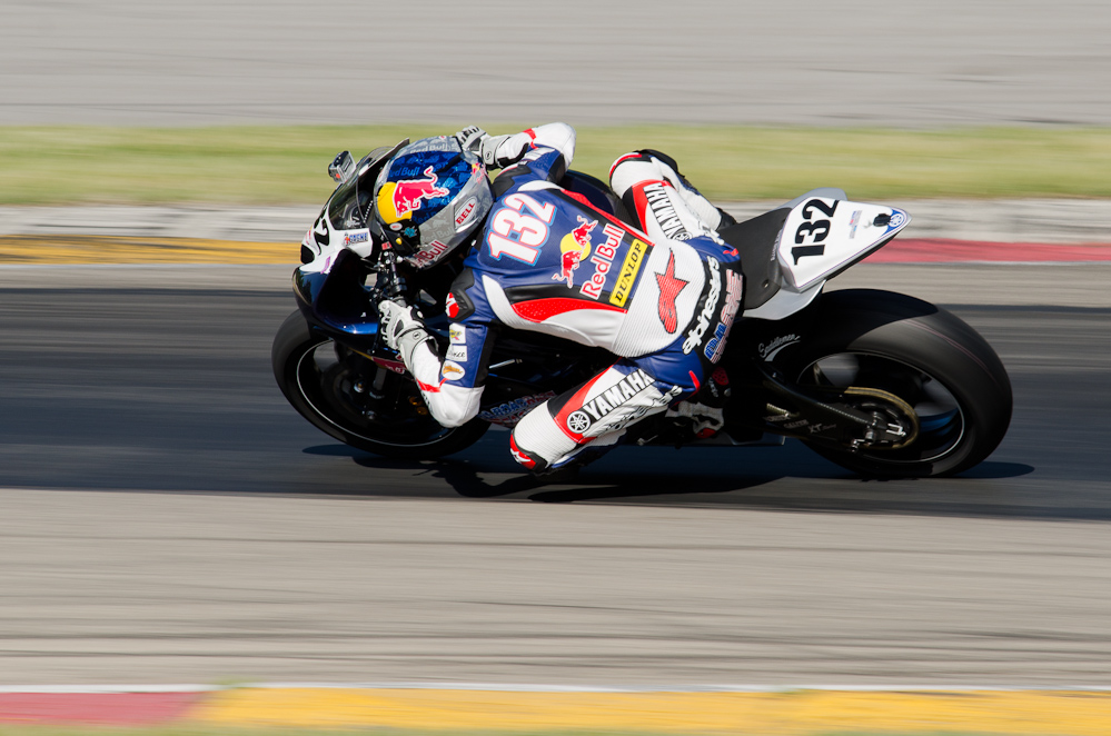 Jake Gagne on the No. 132 Road Race Factory/Red Bull Yamaha YZF-R6 in turn 6, Road America, Elkhart Lake, WI  ~  DSC_3480