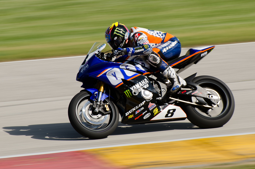 Tommy Hayden on the No. 8 Yamaha Extended Service, Graves, Yamaha Yamaha YZF-R6 in turn 7, Road America, Elkhart Lake, WI  ~  DSC_3618