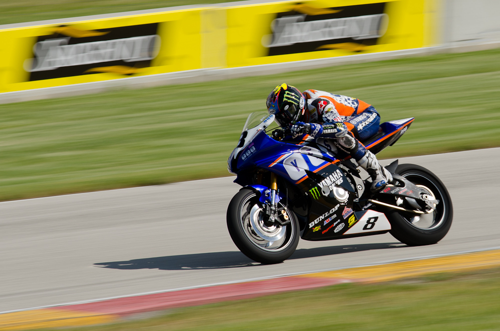 Tommy Hayden on the No. 8 Yamaha Extended Service, Graves, Yamaha Yamaha YZF-R6 in turn 7, Road America, Elkhart Lake, WI  ~  DSC_3680