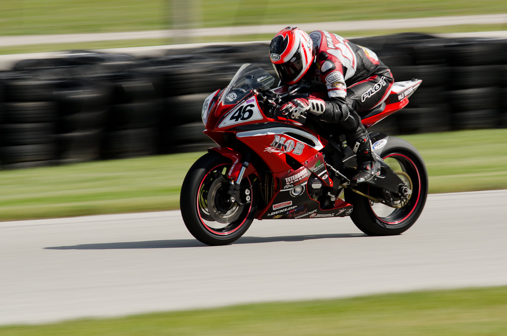 Shane Narbonne on the No. 46 MOB Racing Yamaha YZF-R6 exiting turn 7, Road America, Elkhart Lake, WI  ~  DSC_3735