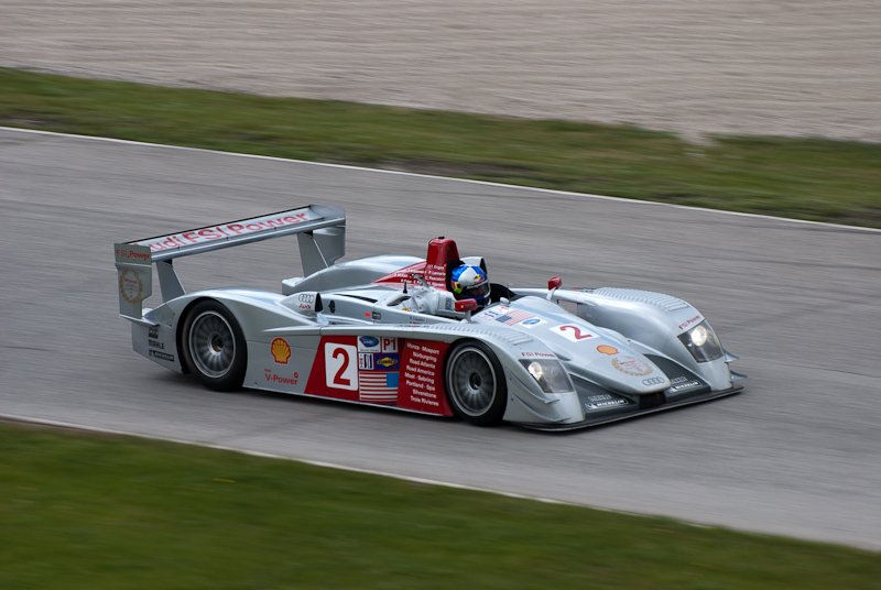 2005 Audi R8 LMP 2 driven by Travis Engen in turn 10 at Road America, Elkhart Lake, WI