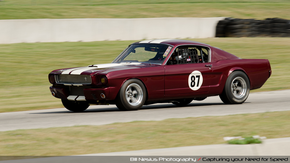 1965 Ford Mustang #87 at the Hawk, Road America, Elkhart Lake WI in turn 7 / DSC_8018