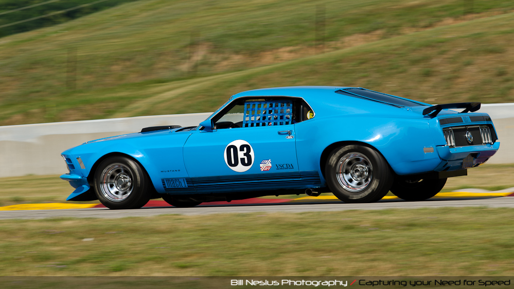 1970 Ford Mustang Mach-1 #03 at the Hawk, Road America, Elkhart Lake WI in turn 7 / DSC_8054