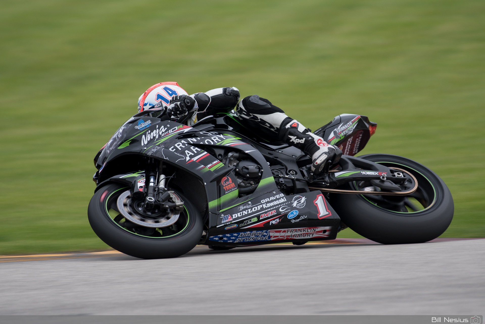 Andrew Lee on the Number 1 Franklin Armory Kawasaki ZX-10R