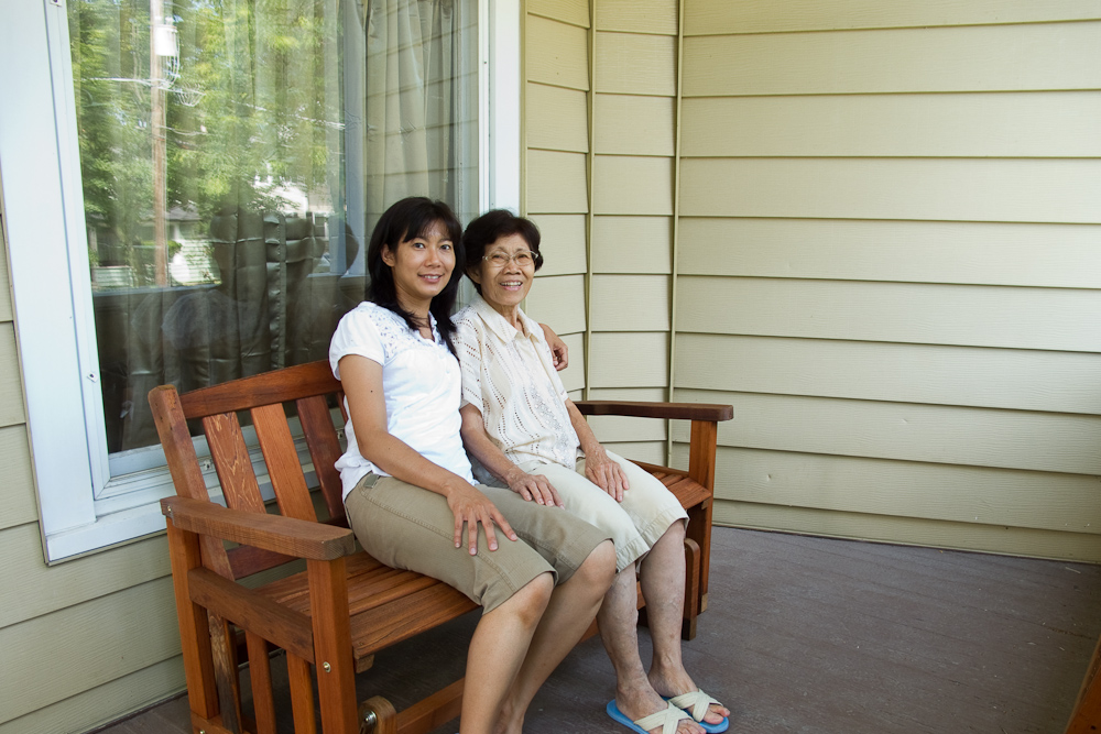 Sutaya and Mom on the front porch - IMG_2956