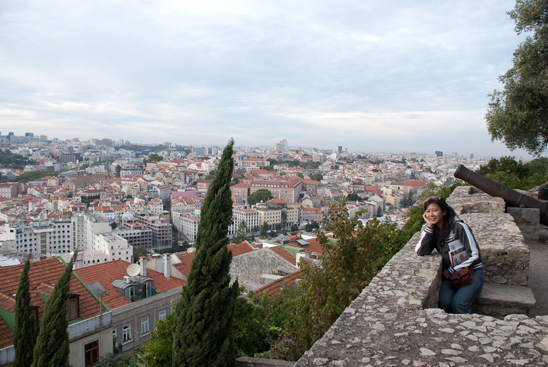 Sutaya at Castelo de Sao Jorge overlooking Lisbon