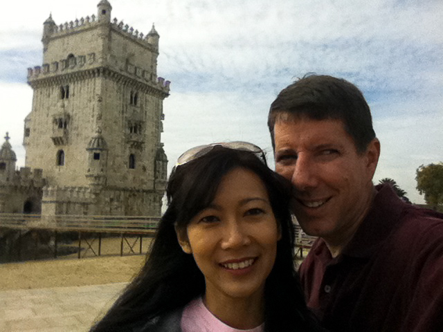 Us in front of the Torre de Belem. - iPhone4 photo