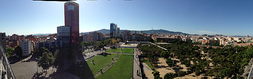 Joan Miro Park from Placa de les Arenes
