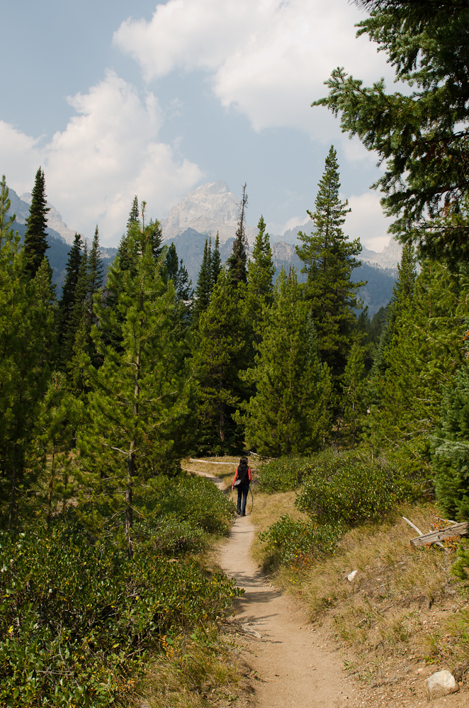 Sutaya on the trail to Bradley Lake, Grand Teton National Park, WY  ~  DSC_4241
