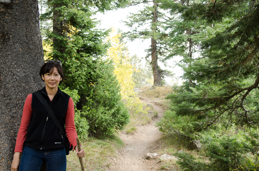Sutaya on the trail from Bradley Lake, Grand Teton National Park, WY  ~  DSC_4332