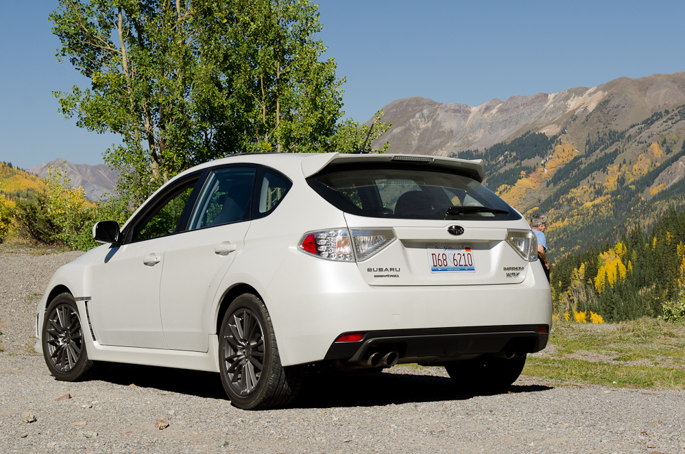 Subaru WRX on Hwy 550 between Ouray and Red Mountain pass  ~  DSC_4700
