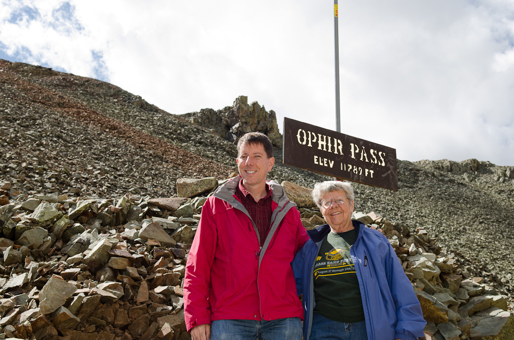 Bill & Mom at Ophir Pass Summit / DSC_7222