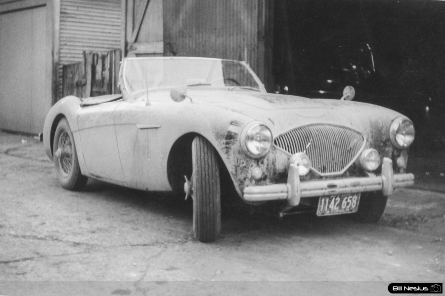 Dad's Austin Healey 100/4 after a trip around Lake Michigan - 1955 / 114L_0019 / 