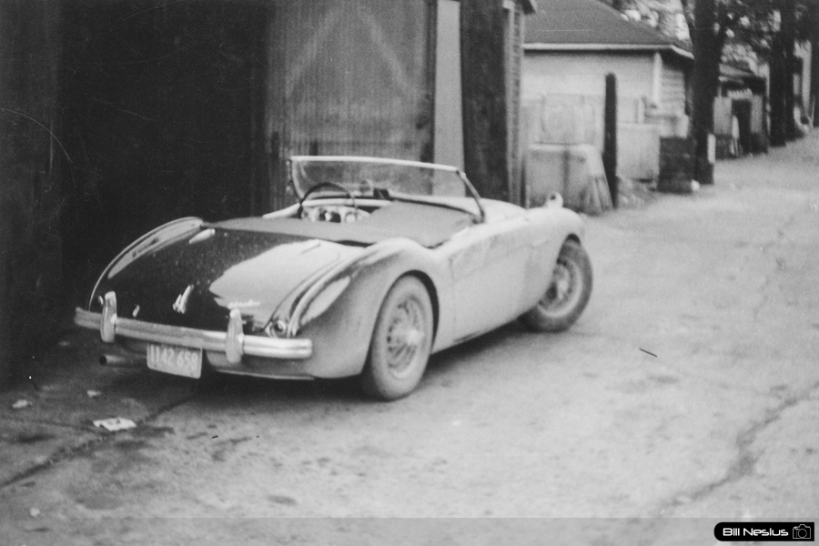 Dad's Austin Healey 100/4 after a trip around Lake Michigan - 1955 / 114L_0020 / 