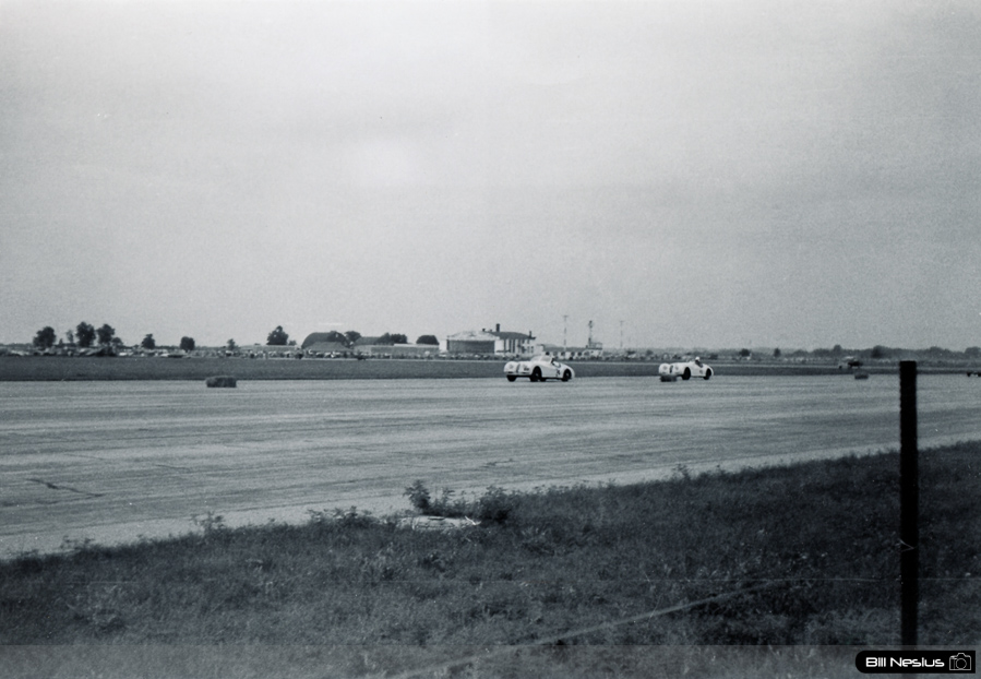 Jaguars at Janesville Airport Race August 3rd 1952. Jaguar XK-120 Number 14 driven by Charles Fink followed by Frank Larson in another Jaguar XK-120 / 137E_0036 / 