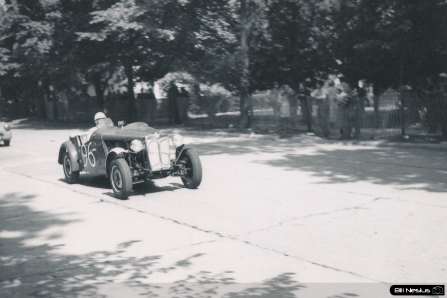 MG Number 96 driven by Virginia Schleicher at Elkhart Lake, WI July 1952 / 137E_0042 / 3