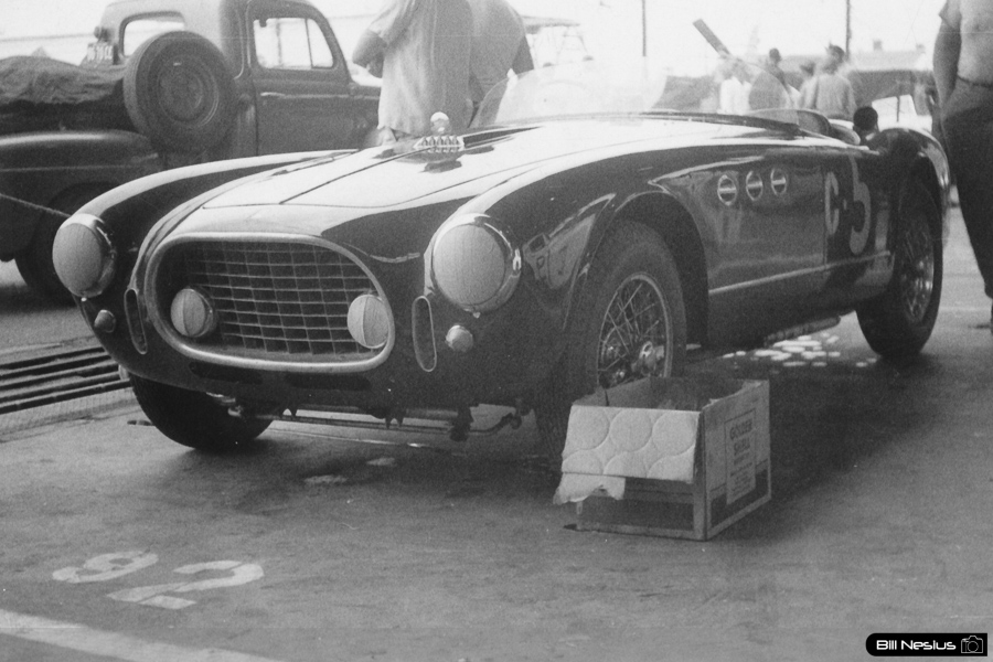 Ferrari 340 America number 5 driven by Jim Kimberly at Lockbourne AFB August 1953 / 493K_0001 / 