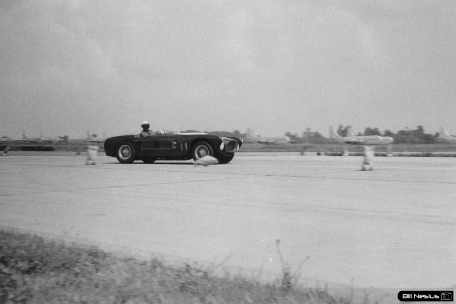 Ferrari 340 Mexico number 11 driven by Bill Spear at Lockbourne AFB August 1953 / 493K_0004 / 