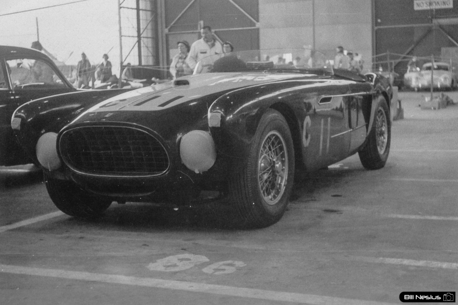 Ferrari 340 Mexico number 11 driven by Bill Spear at Lockbourne AFB August 1953 / 493K_0005 / 