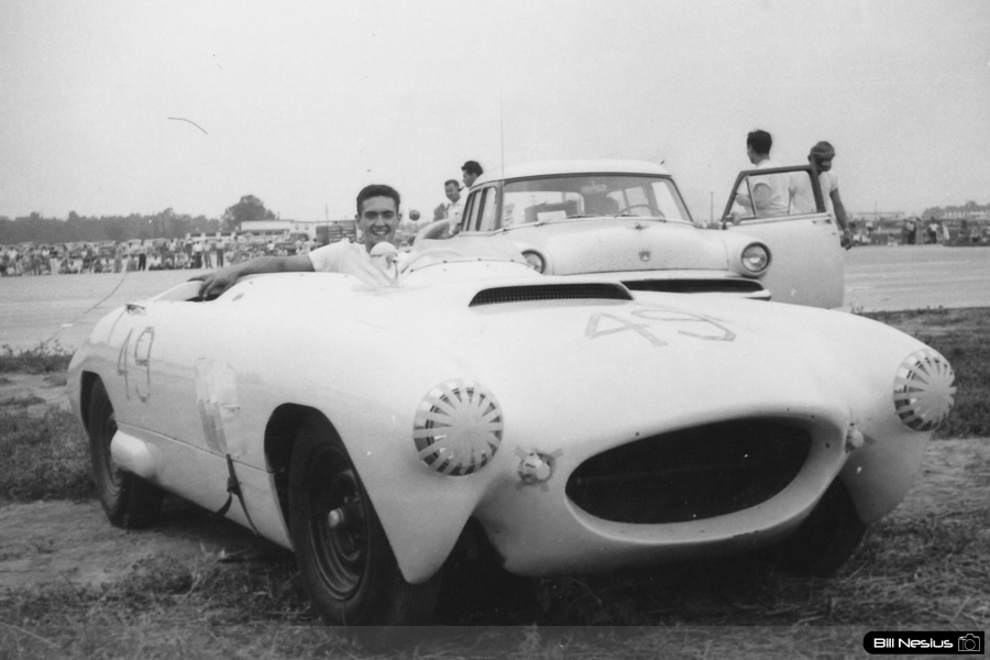 Ford Special Number 49 driven by Bob Larson at Lockbourne AFB August 1954 or George Glendenning driving a Comet #62, this car at Wilmot. / 677L_0004 / 