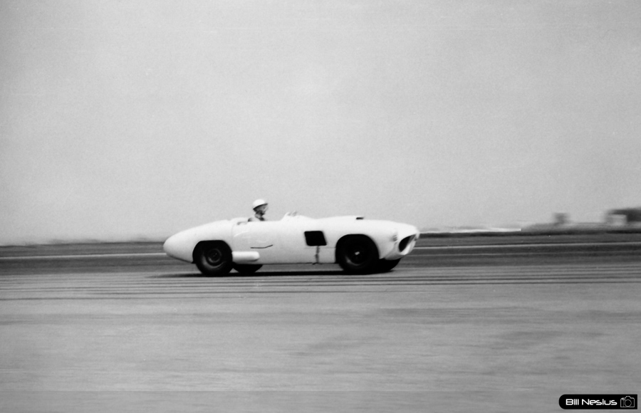 Ford Special Number 49 driven by Bob Larson at Lockbourne AFB August 1954 or George Glendenning driving a Comet #62, this car at Wilmot. / 677L_0005 / 