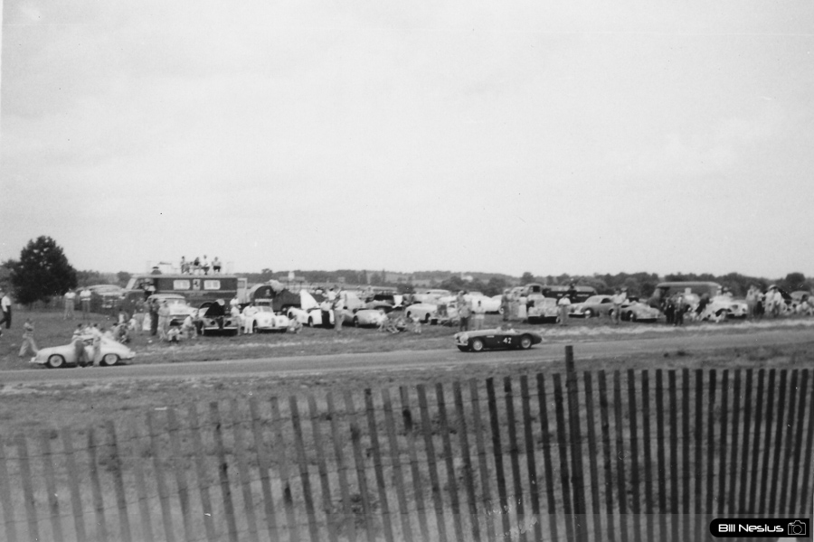 Austin-Healey 100 Number 42 driven by Alex MacArthur at Wilmot Hills 2nd Annnual relaxed Road Race, August 1, 1954 / 677L_0012 / 