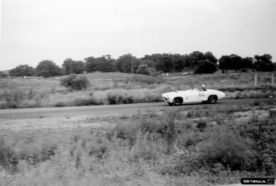 Might be Comet Number 62 driven by George Glendenning or a Ford Special (Number 49 driven by Bob Larson at other race) at Wilmot Hills 2nd Annnual relaxed Road Race, August 1, 1954 / 677L_0014 / 